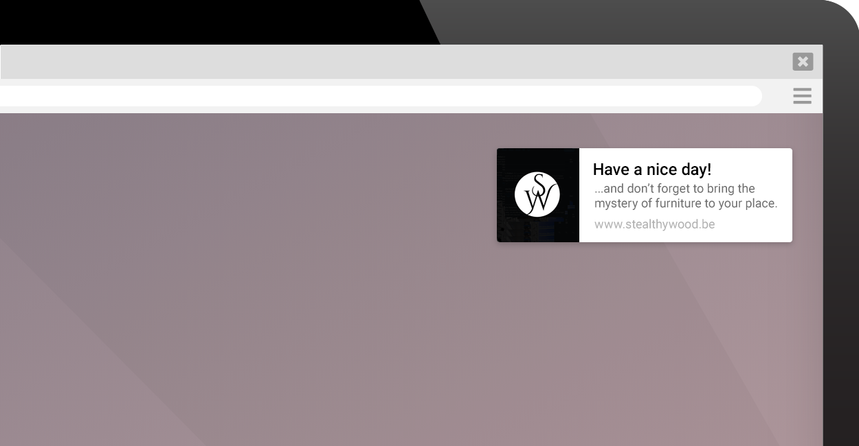 Push-Mitteilung aus Odoo Social Marketing im Browser