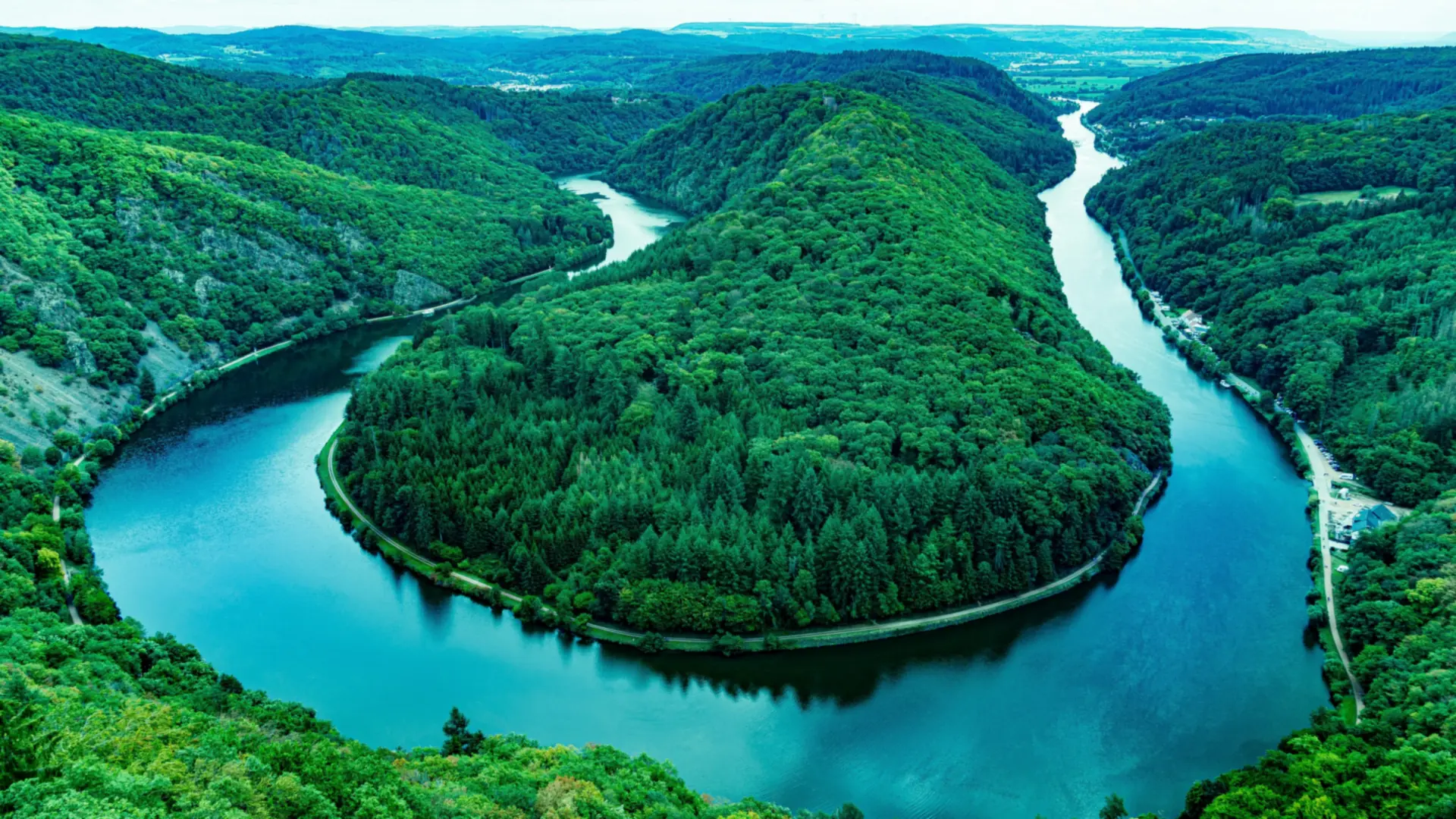 Saarschleife bei Mettlach vom Aussichtspunkt Cloef